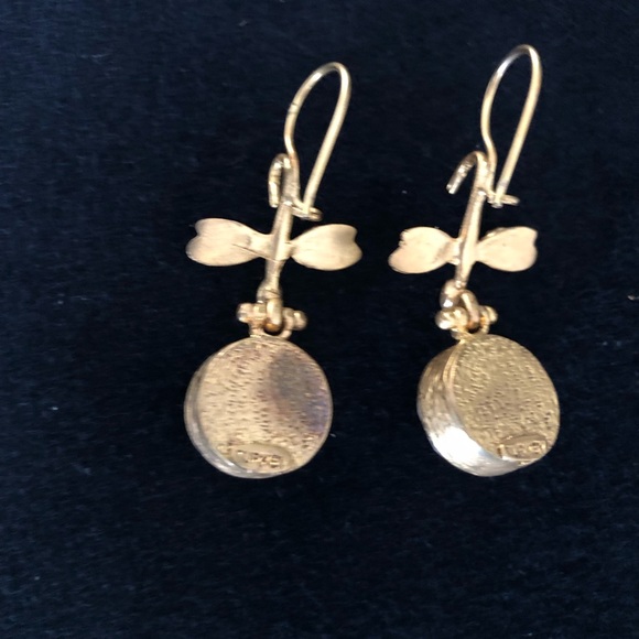 Handmade rose quartz and grey pearl drop earrings - Picture 3 of 3